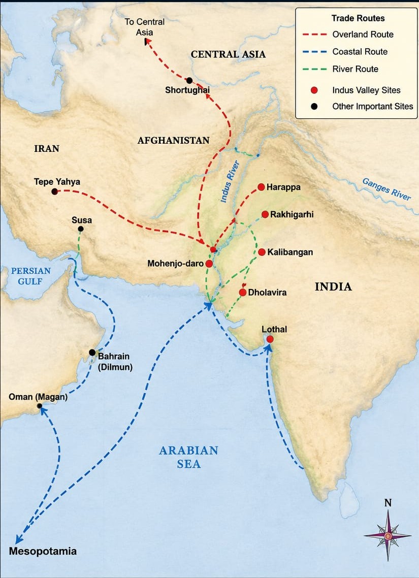 Map of IVC Trade Routes